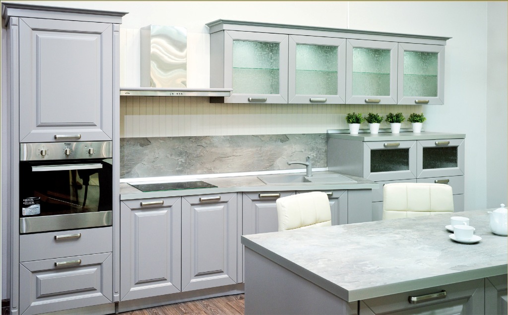 Кухонный гарнитур пленка белого цвета в скандинавском стиле